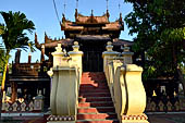 Myanmar - Mandalay, Shwe In Bin Kyaung a wonderful example of the Burmese unique teak architecture and wood-carving art. 